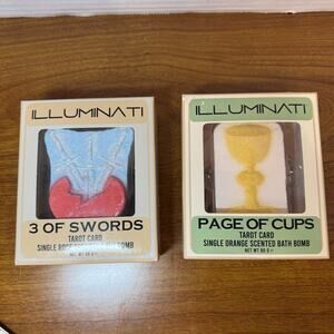 2pc New Tarot Card Bath Bombs Orange & Rose Scent Healing & Positivity
